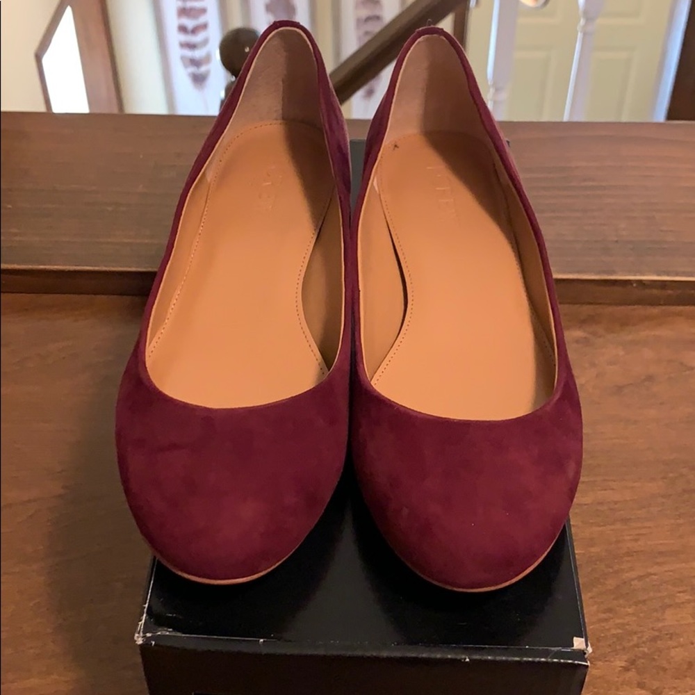 Suede heeled flats J Crew Great for holiday